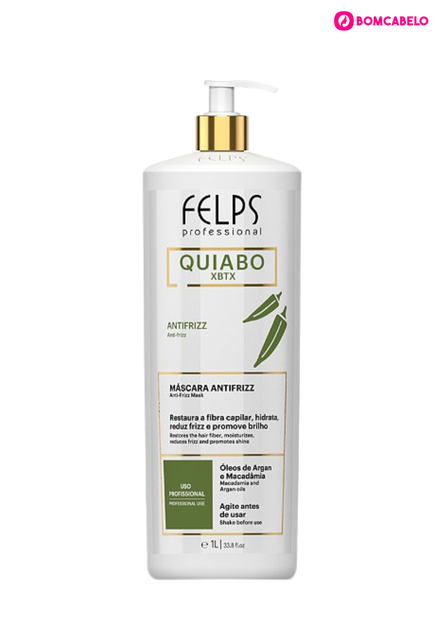 Felps Quiabo Xbtx Máscara Antifrizz 1 Litro - Imagen 4